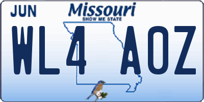 MO license plate WL4A0Z