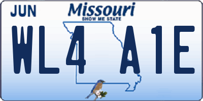 MO license plate WL4A1E