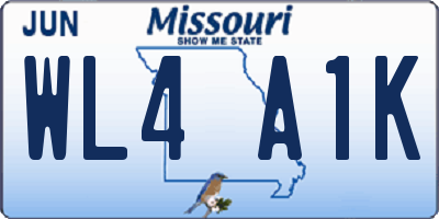 MO license plate WL4A1K