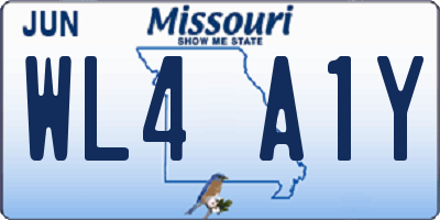 MO license plate WL4A1Y