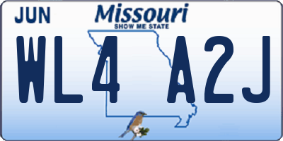 MO license plate WL4A2J