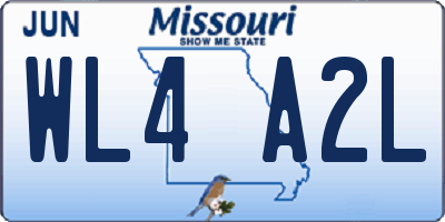 MO license plate WL4A2L