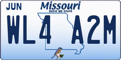 MO license plate WL4A2M