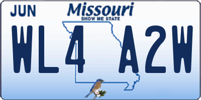 MO license plate WL4A2W