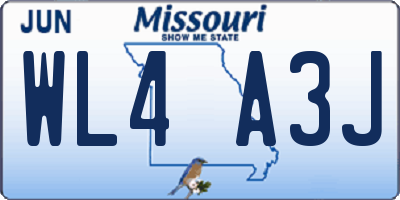 MO license plate WL4A3J