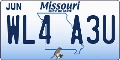 MO license plate WL4A3U