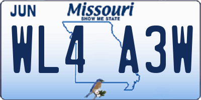 MO license plate WL4A3W