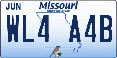 MO license plate WL4A4B