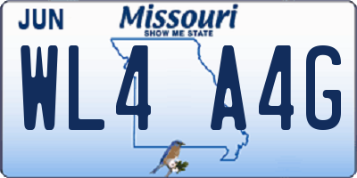 MO license plate WL4A4G