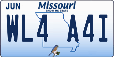 MO license plate WL4A4I
