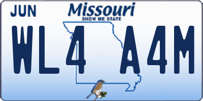 MO license plate WL4A4M