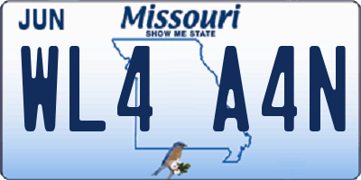 MO license plate WL4A4N