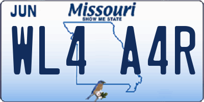 MO license plate WL4A4R
