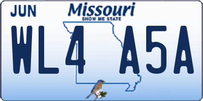 MO license plate WL4A5A