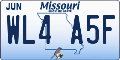 MO license plate WL4A5F