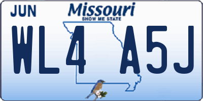 MO license plate WL4A5J