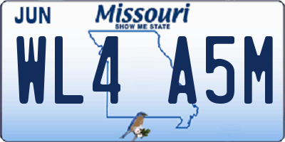 MO license plate WL4A5M