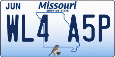 MO license plate WL4A5P