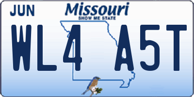 MO license plate WL4A5T