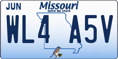 MO license plate WL4A5V