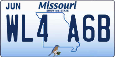MO license plate WL4A6B