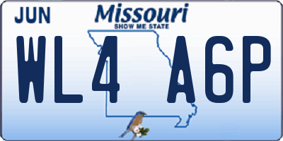 MO license plate WL4A6P