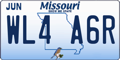 MO license plate WL4A6R