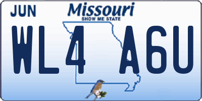 MO license plate WL4A6U