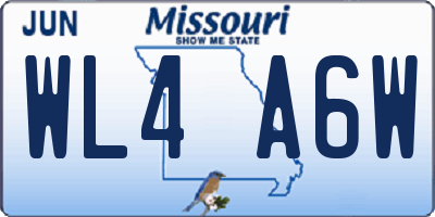MO license plate WL4A6W