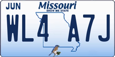 MO license plate WL4A7J