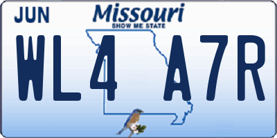MO license plate WL4A7R