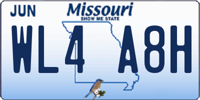 MO license plate WL4A8H