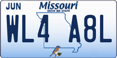 MO license plate WL4A8L