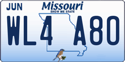 MO license plate WL4A8O