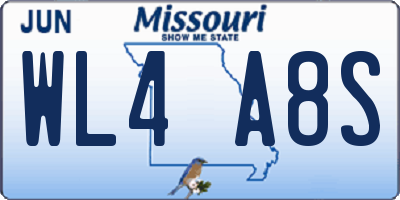 MO license plate WL4A8S
