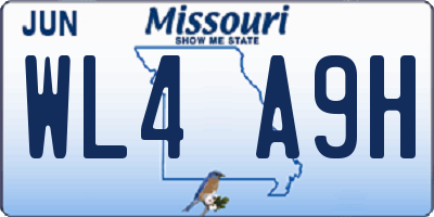 MO license plate WL4A9H