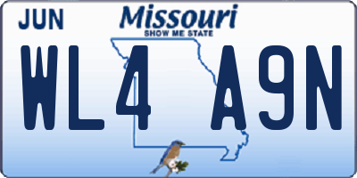 MO license plate WL4A9N