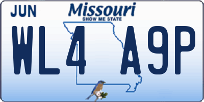 MO license plate WL4A9P