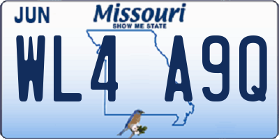 MO license plate WL4A9Q