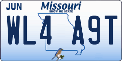 MO license plate WL4A9T