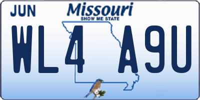 MO license plate WL4A9U