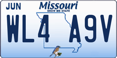 MO license plate WL4A9V