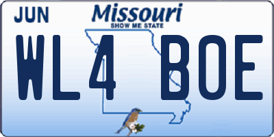 MO license plate WL4B0E
