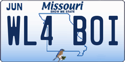 MO license plate WL4B0I