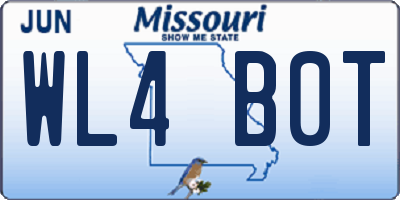 MO license plate WL4B0T