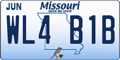 MO license plate WL4B1B