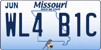 MO license plate WL4B1C