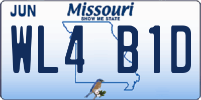 MO license plate WL4B1D