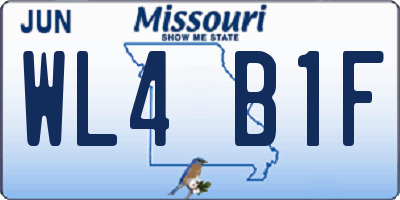 MO license plate WL4B1F