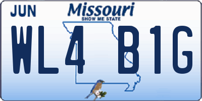 MO license plate WL4B1G